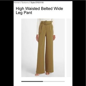 Express High Waisted Belted Wide Leg Pants